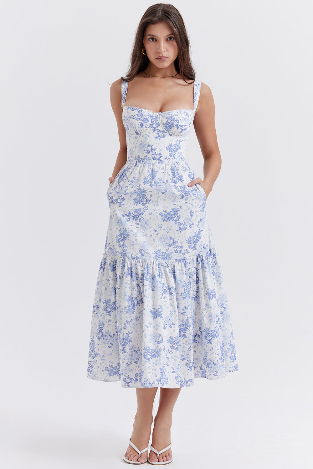 jurk voor dames – Elysia | Bloemen Midi Zonnejurk