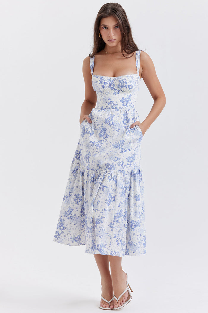jurk voor dames – Elysia | Bloemen Midi Zonnejurk