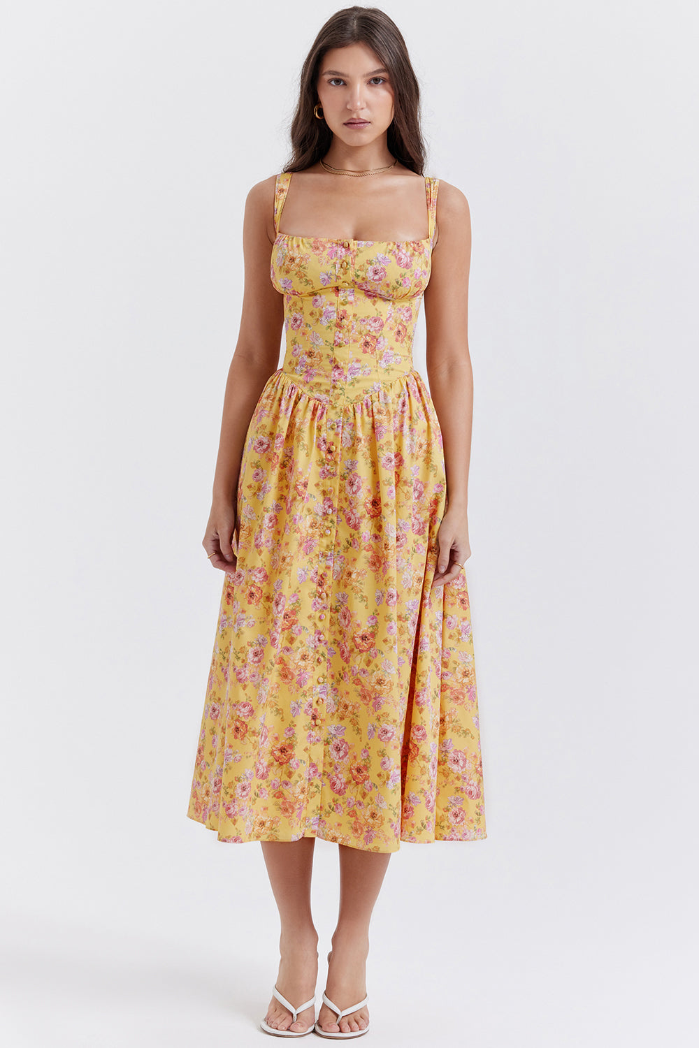 jurk voor dames – Elysia | Bloemen Midi Zonnejurk