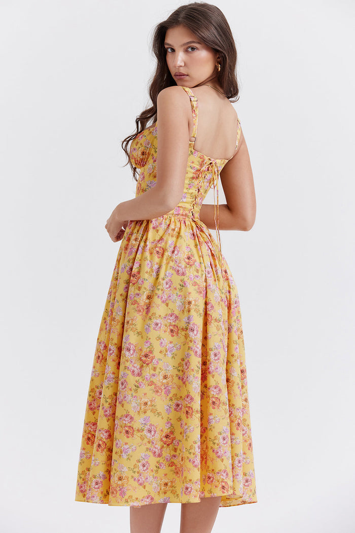 jurk voor dames – Elysia | Bloemen Midi Zonnejurk