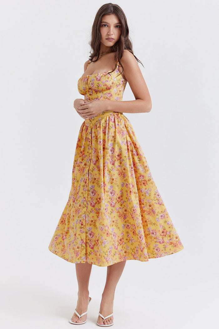 jurk voor dames – Elysia | Bloemen Midi Zonnejurk