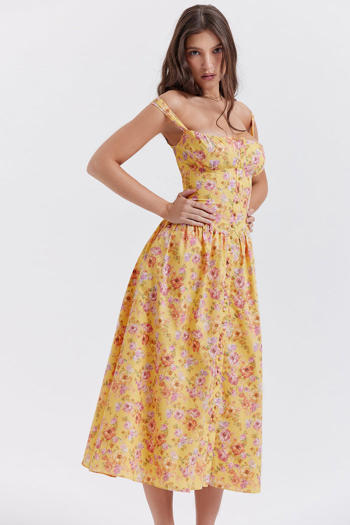 jurk voor dames – Elysia | Bloemen Midi Zonnejurk