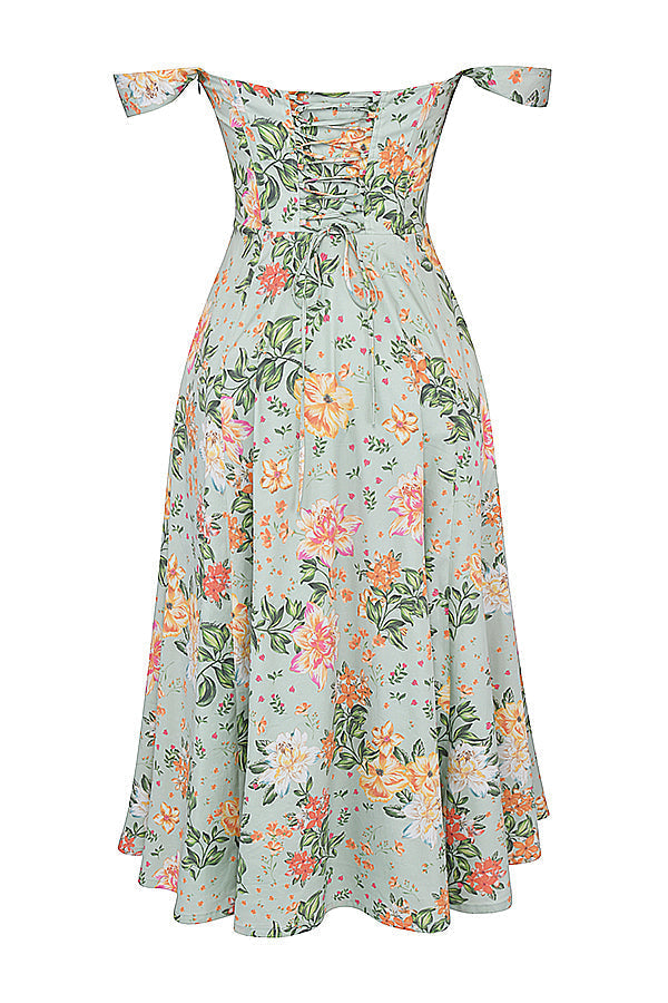 jurk voor dames – Elysia | Bloemen Midi Zonnejurk