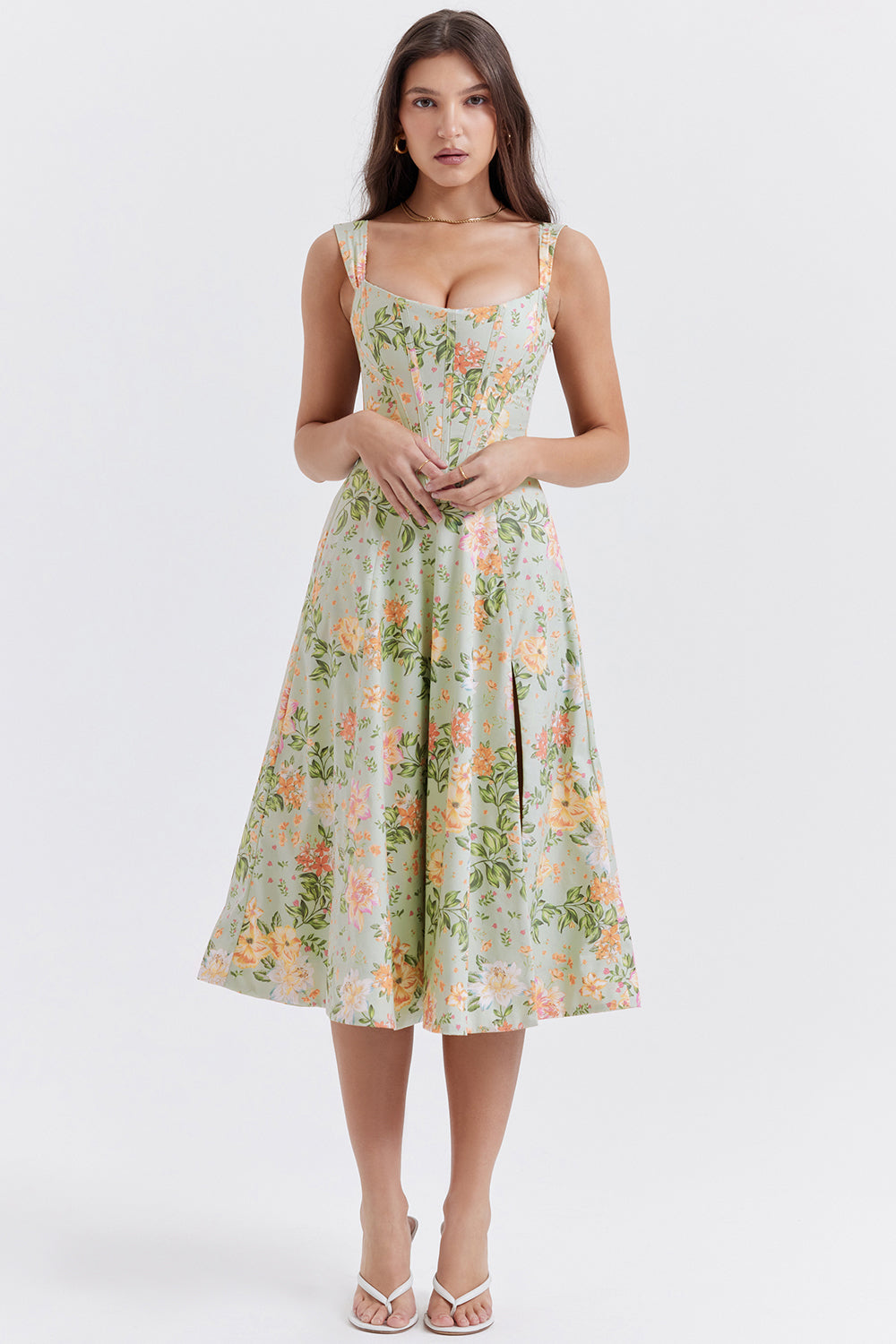 jurk voor dames – Elysia | Bloemen Midi Zonnejurk