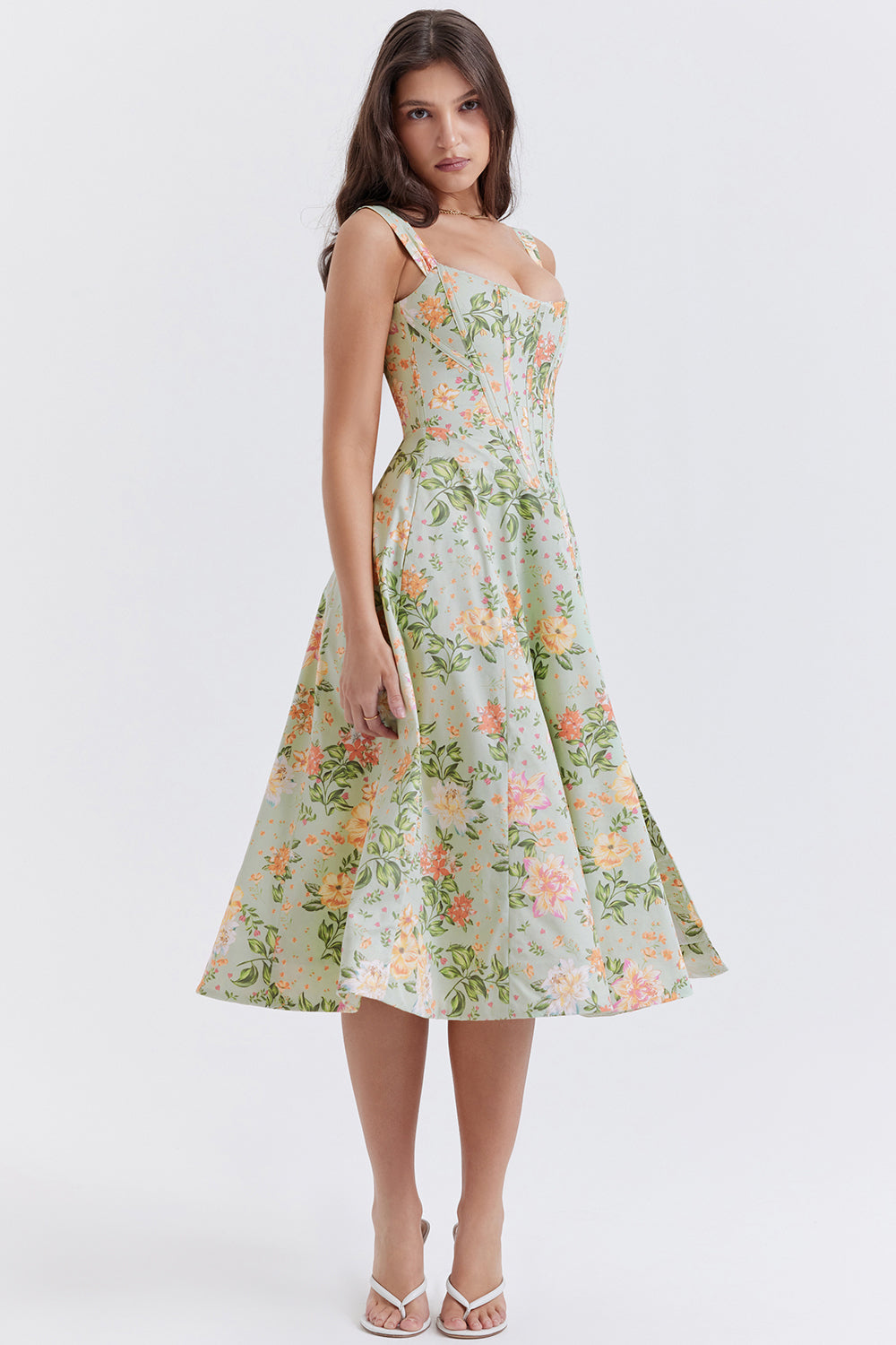 jurk voor dames – Elysia | Bloemen Midi Zonnejurk