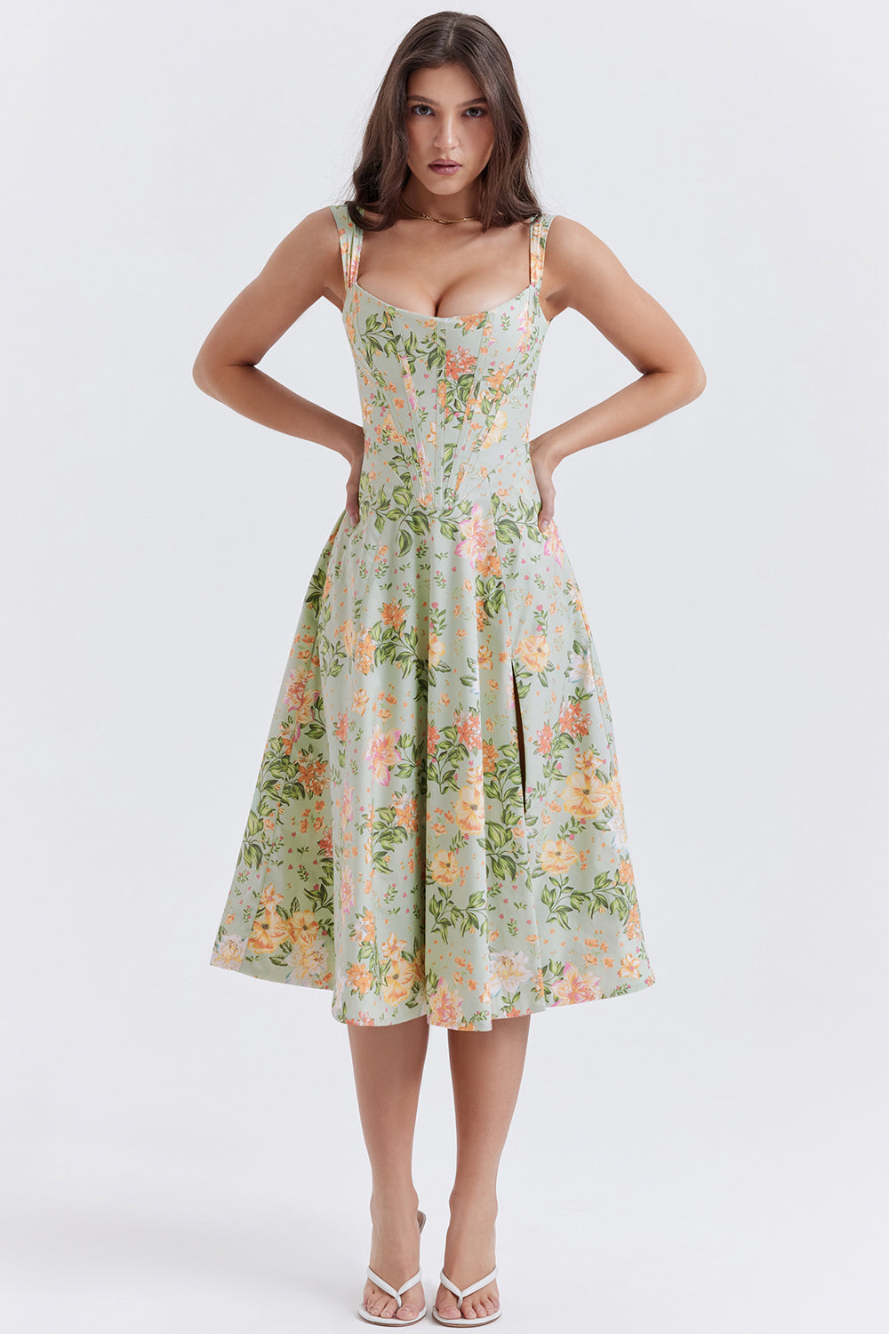 jurk voor dames – Elysia | Bloemen Midi Zonnejurk