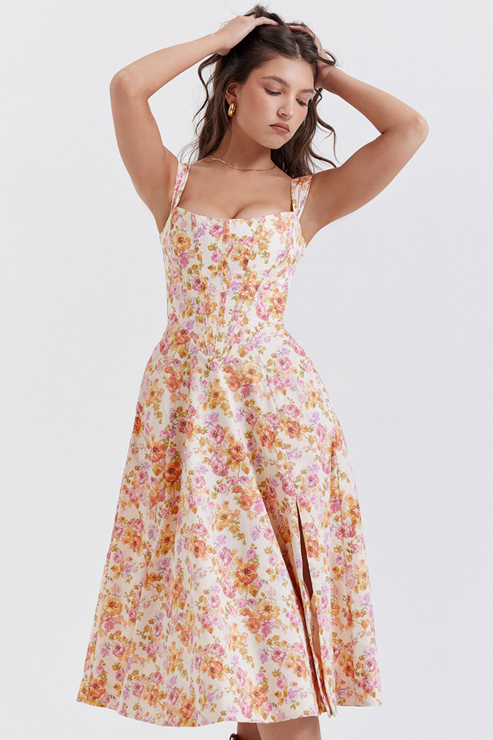jurk voor dames – Elysia | Bloemen Midi Zonnejurk