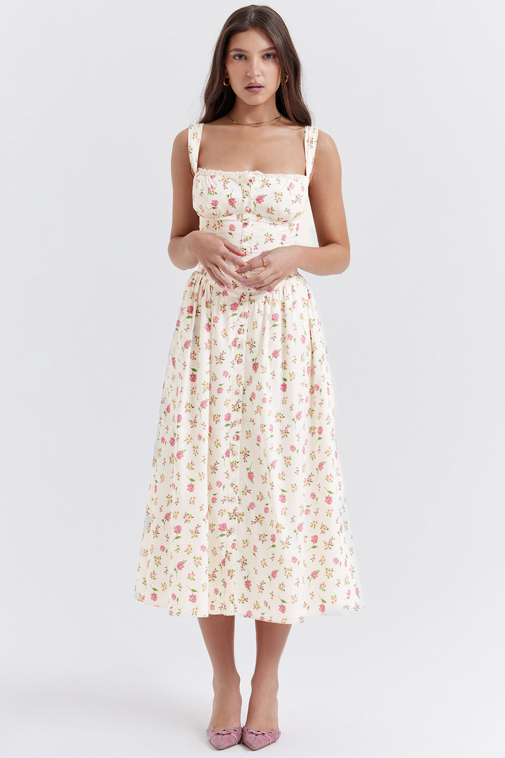 jurk voor dames – Elysia | Bloemen Midi Zonnejurk