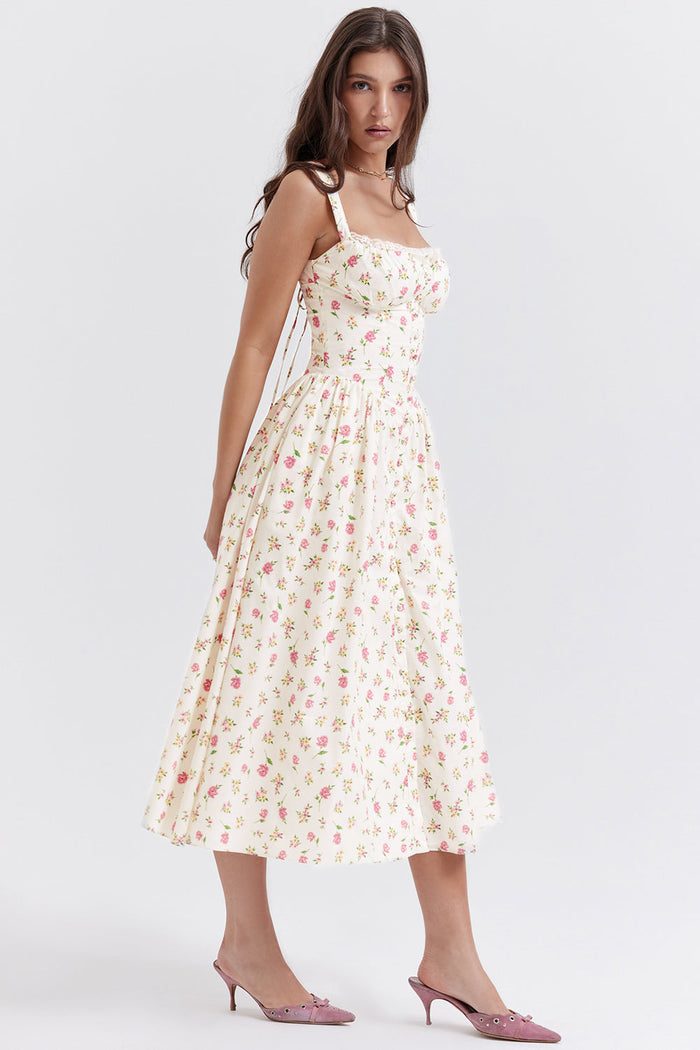 jurk voor dames – Elysia | Bloemen Midi Zonnejurk