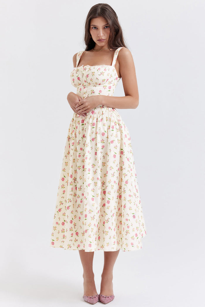 jurk voor dames – Elysia | Bloemen Midi Zonnejurk