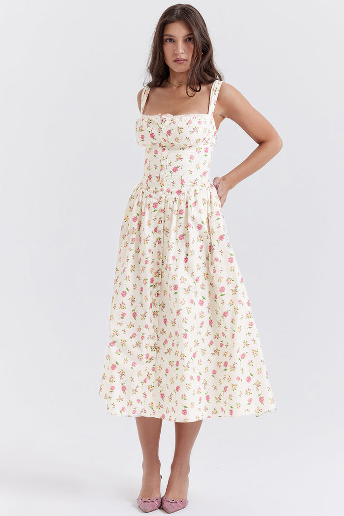 jurk voor dames – Elysia | Bloemen Midi Zonnejurk