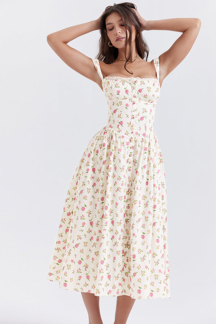 jurk voor dames – Elysia | Bloemen Midi Zonnejurk