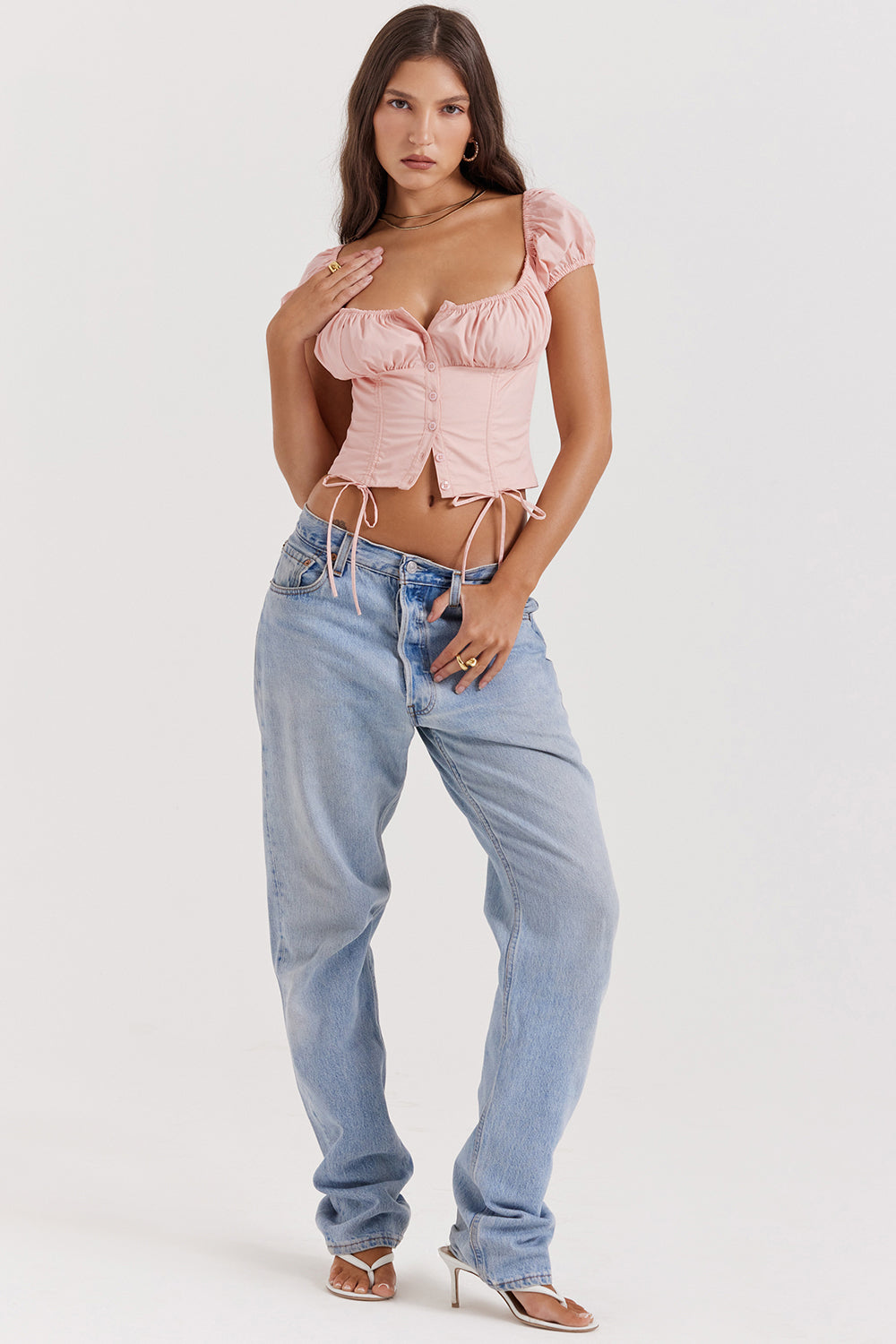 Fannya | Babyroze Topje Met Ruches - Fashion Lab