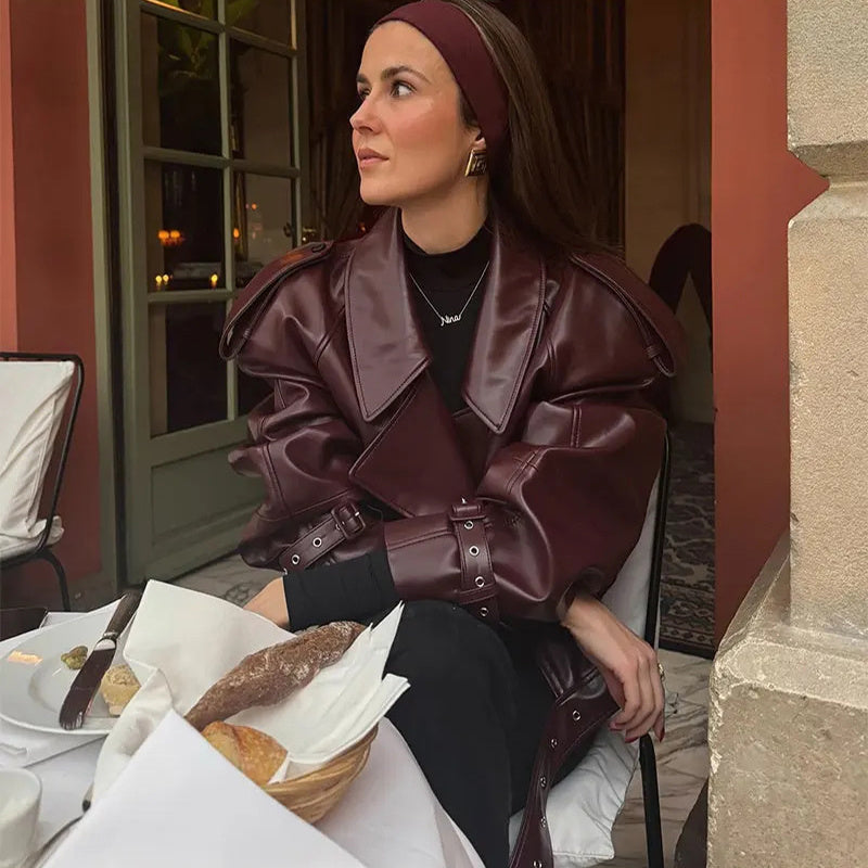 Isabel | Leren Cropped Jacket - Fashion Lab
