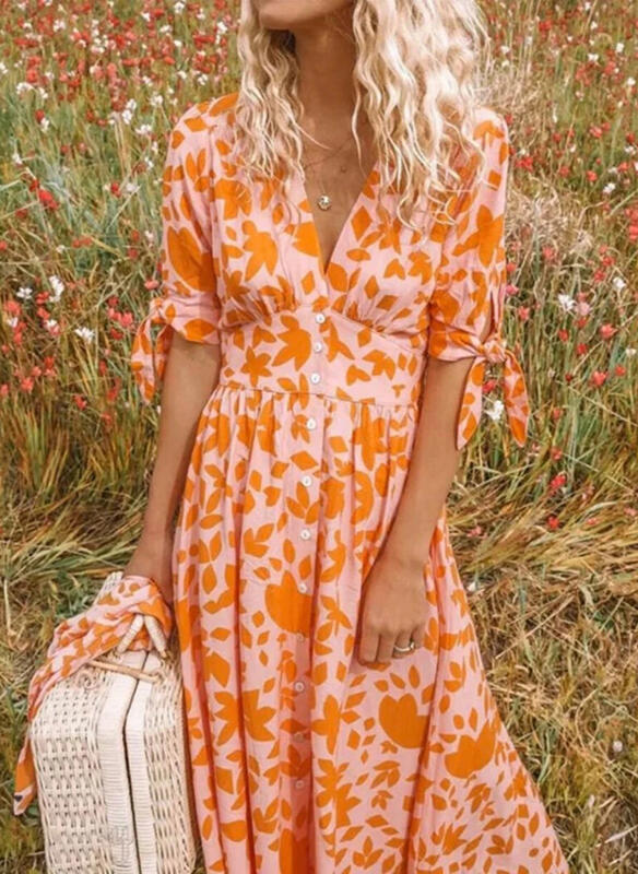 jurk voor dames – Finola | Chique Oranje Avondjurk