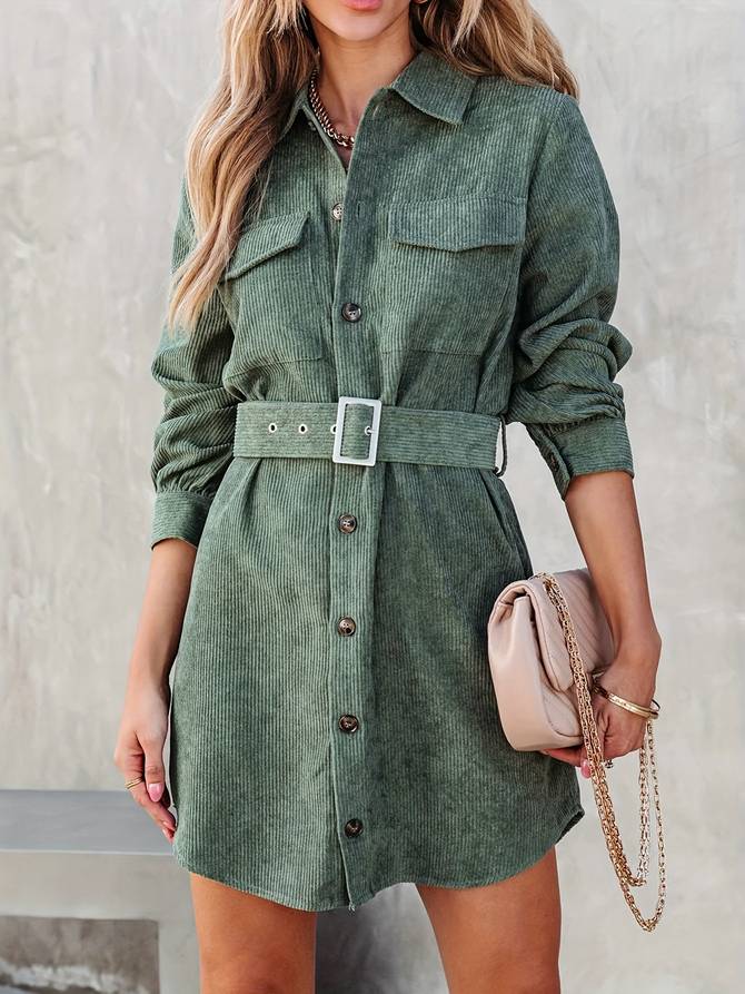 Joan | Corduroy Shirtjurk - Fashion Lab