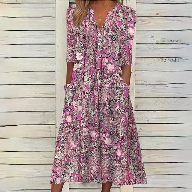 jurk voor dames – Garnet | Bloemenjurk