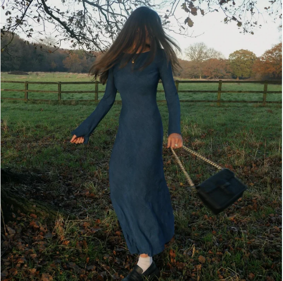 jurk voor dames – Haisley | Maxi Jurk met Trompetmouwen