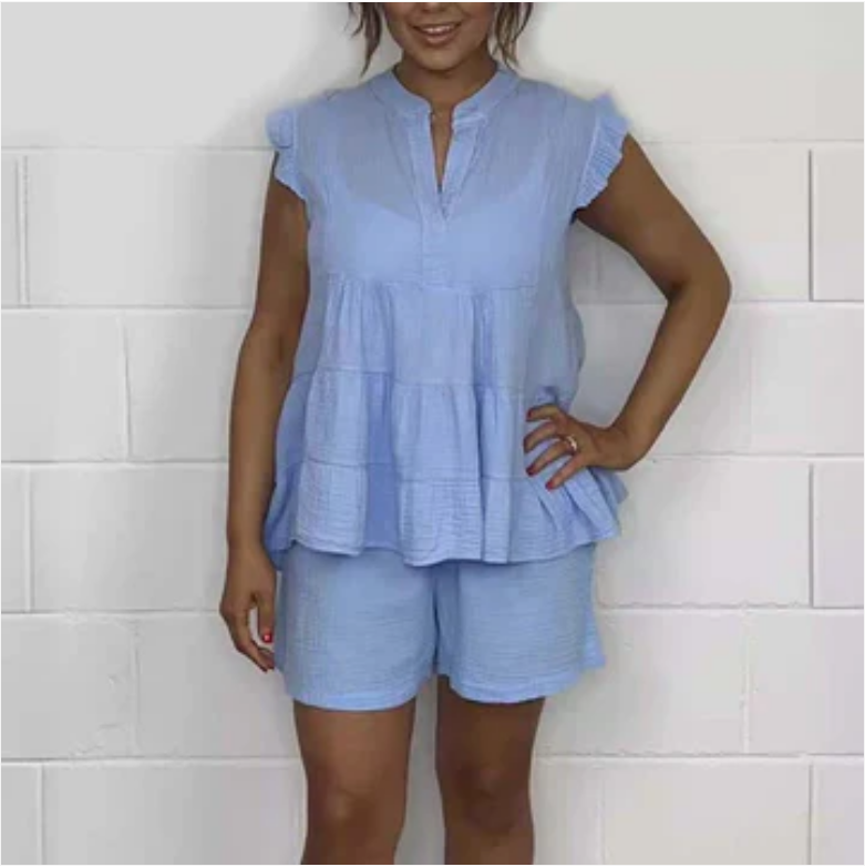 set voor dames โ Harlow | Korte Broek En Top Met Volants