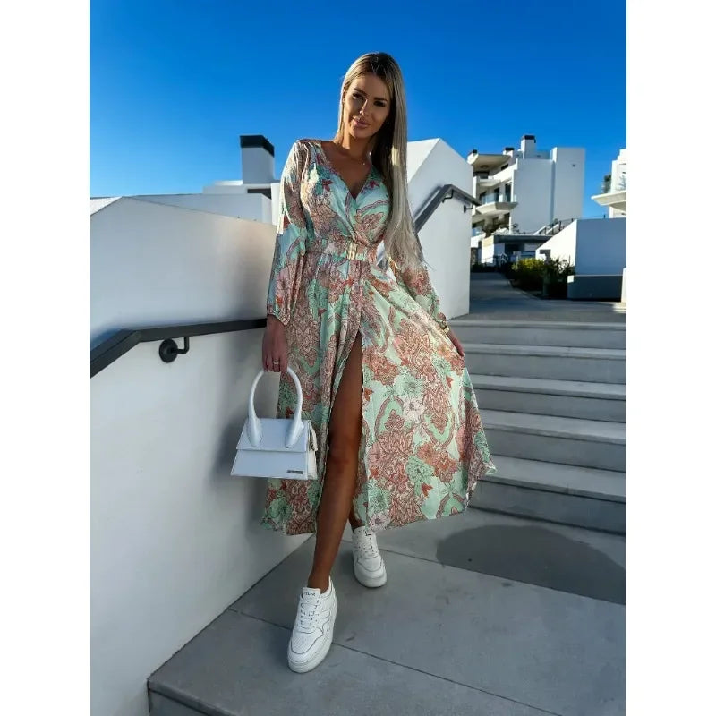 jurk voor dames – Iliana | Jurk Met Slanke Tailleprint