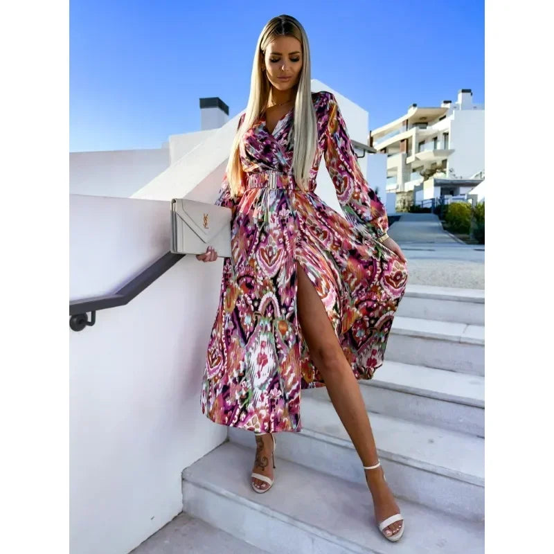 jurk voor dames – Iliana | Jurk Met Slanke Tailleprint