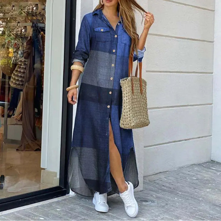 jurk voor dames – Ilse | Lange Denim Jurk