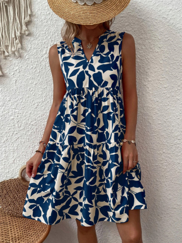 Lydea | Mouwloze Print Jurk - Fashion Lab