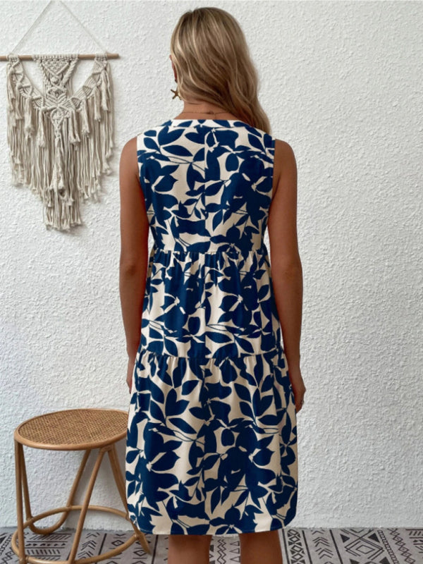 Lydea | Mouwloze Print Jurk - Fashion Lab