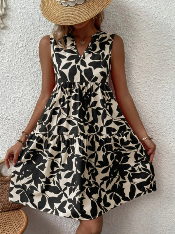 Lydea | Mouwloze Print Jurk - Fashion Lab
