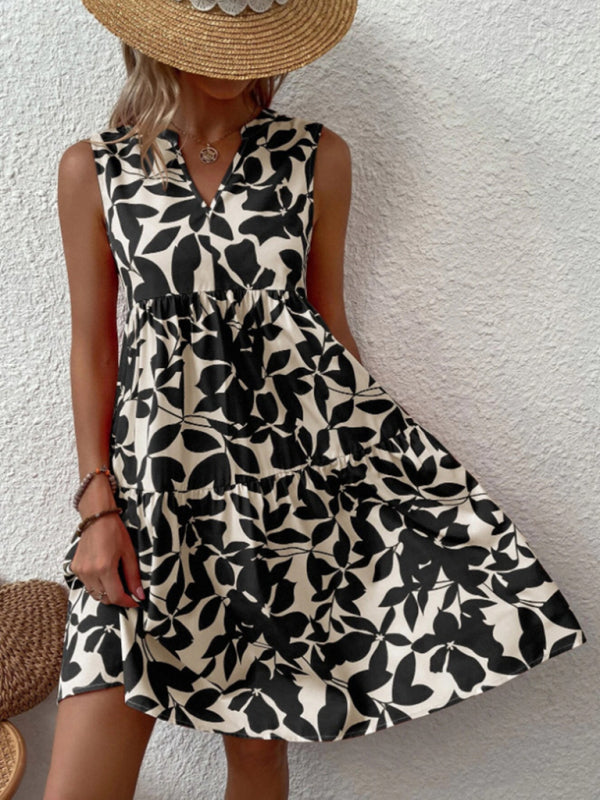 Lydea | Mouwloze Print Jurk - Fashion Lab