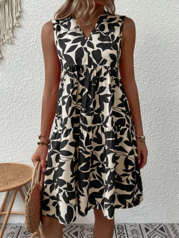 Lydea | Mouwloze Print Jurk - Fashion Lab