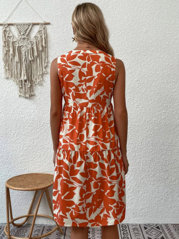 Lydea | Mouwloze Print Jurk - Fashion Lab