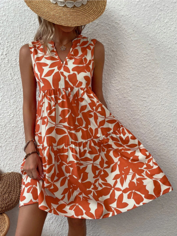 Lydea | Mouwloze Print Jurk - Fashion Lab