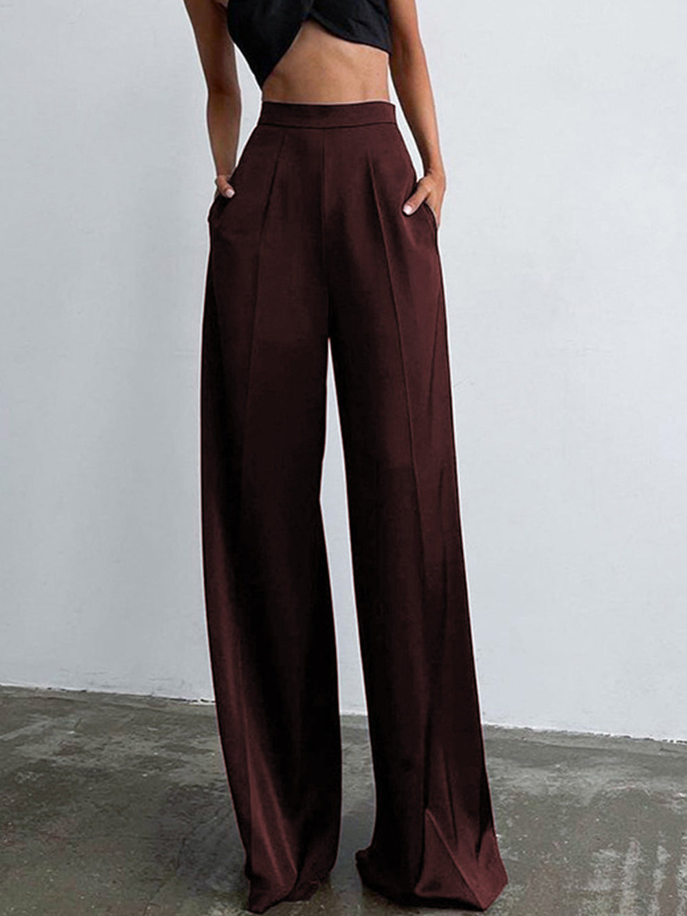 broek voor dames – Jorielle | Oversized Satijnen Wijde Broek