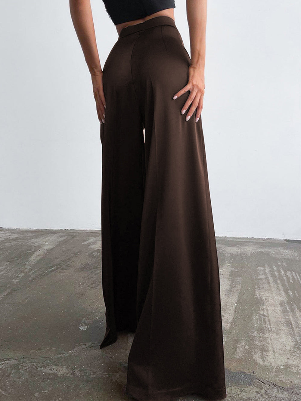 broek voor dames – Jorielle | Oversized Satijnen Wijde Broek