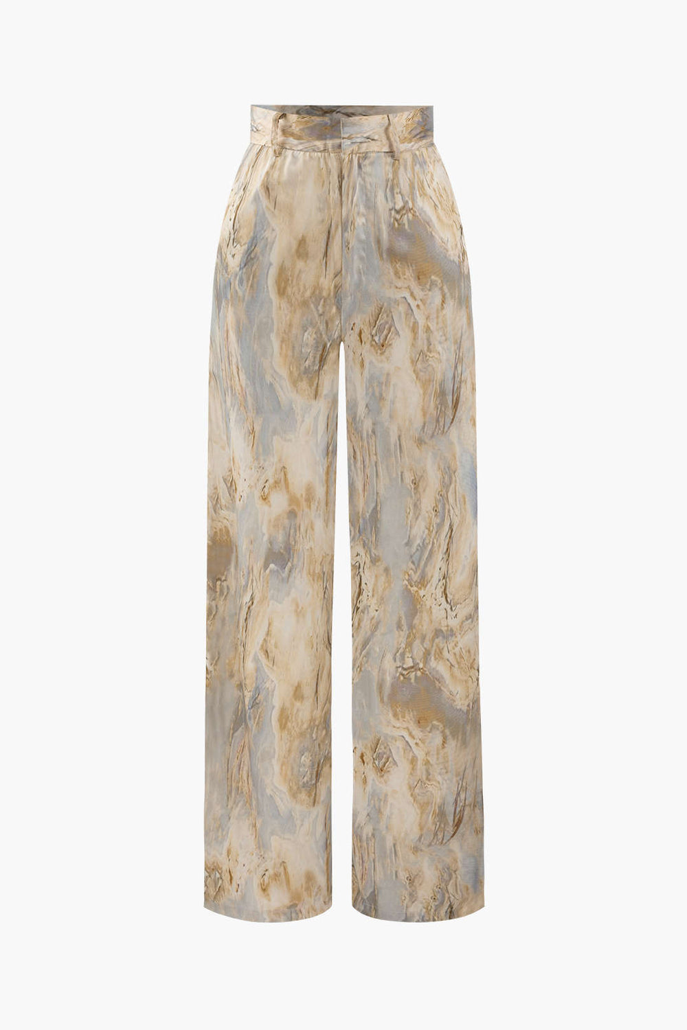 broek voor dames – Jossara | Marmerprint Hoge Taille Lange Broek