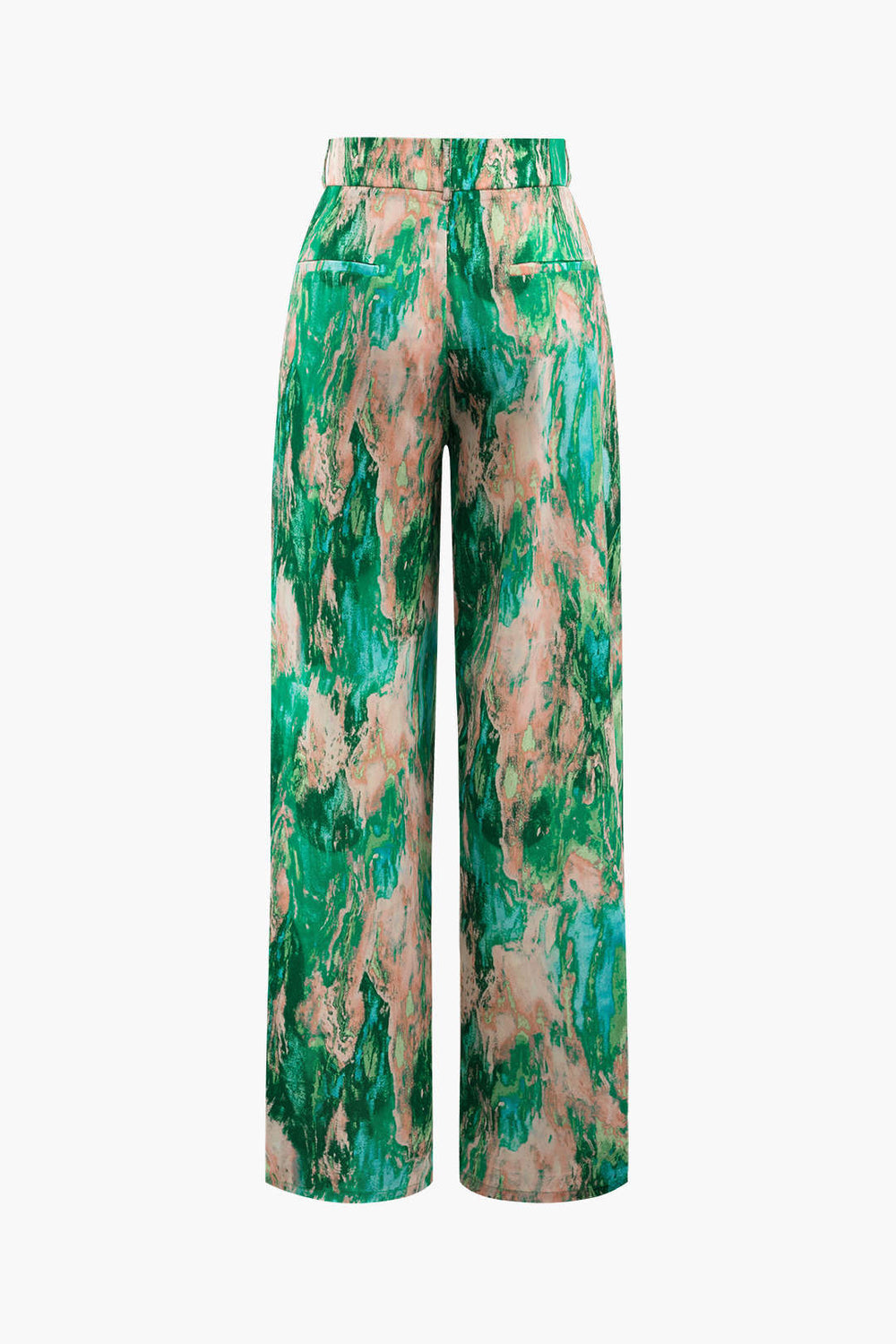 broek voor dames – Jossara | Marmerprint Hoge Taille Lange Broek