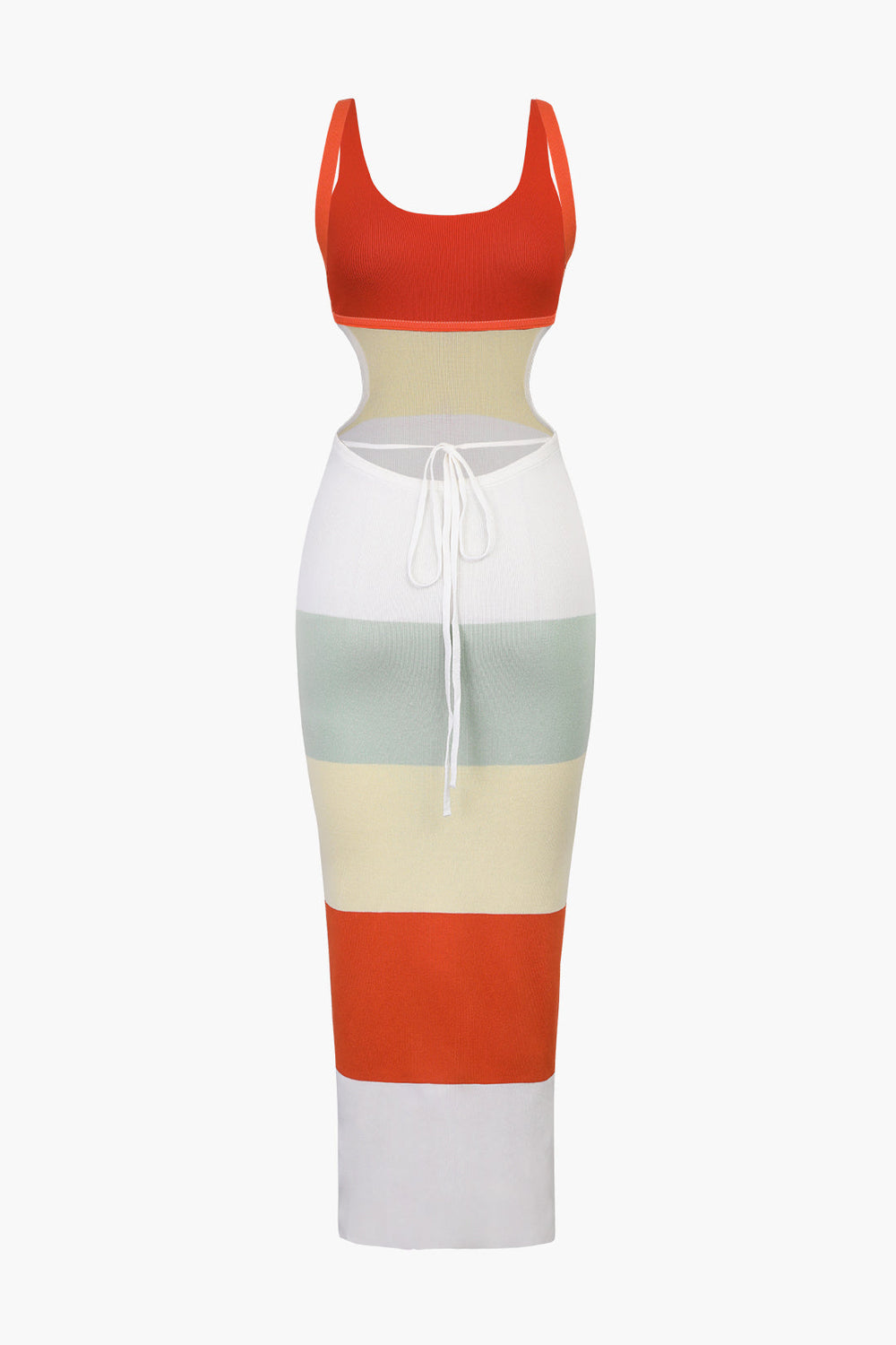 dress voor dames – Jovia | Multikleurige Gestreepte Maxidress Met Open Rug
