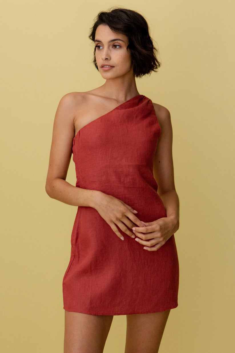 Lielle | Elegante en Comfortabele One Shoulder Jurk - Fashion Lab