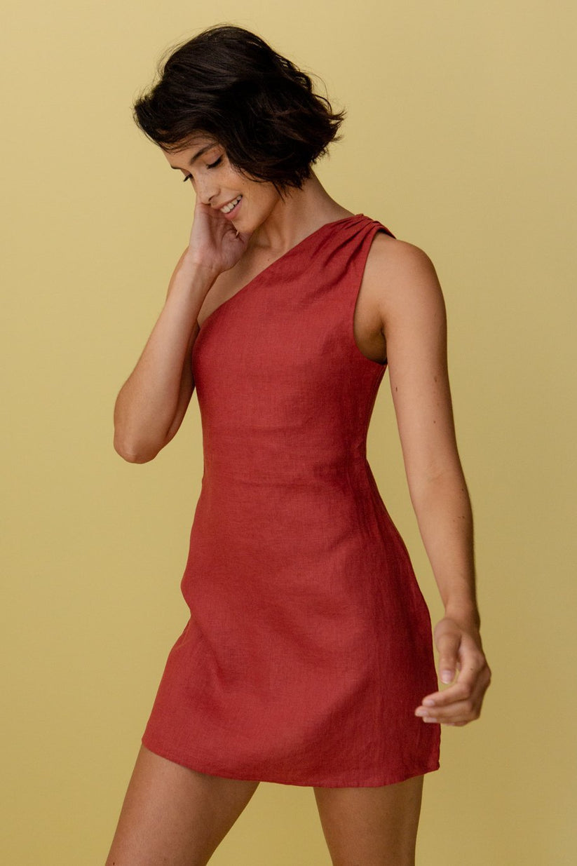 Lielle | Elegante en Comfortabele One Shoulder Jurk - Fashion Lab