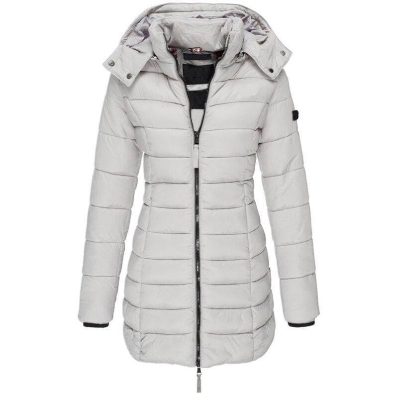 Jas voor dames – Donsjack | met capuchon en ritssluiting