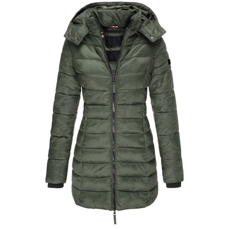 Jas voor dames – Donsjack | met capuchon en ritssluiting