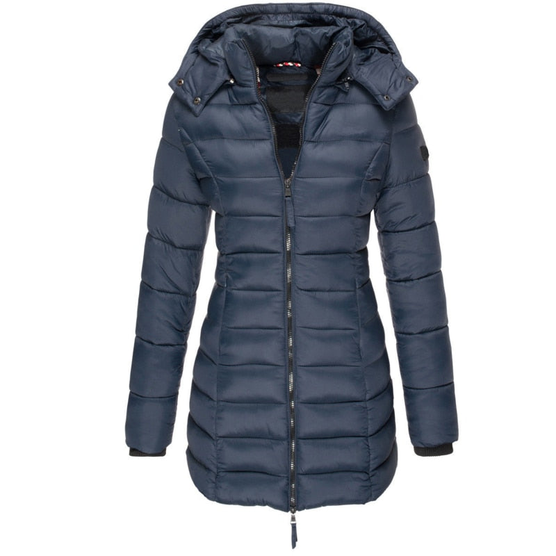 Jas voor dames – Donsjack | met capuchon en ritssluiting