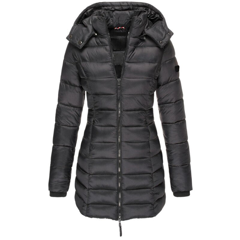 Jas voor dames – Donsjack | met capuchon en ritssluiting