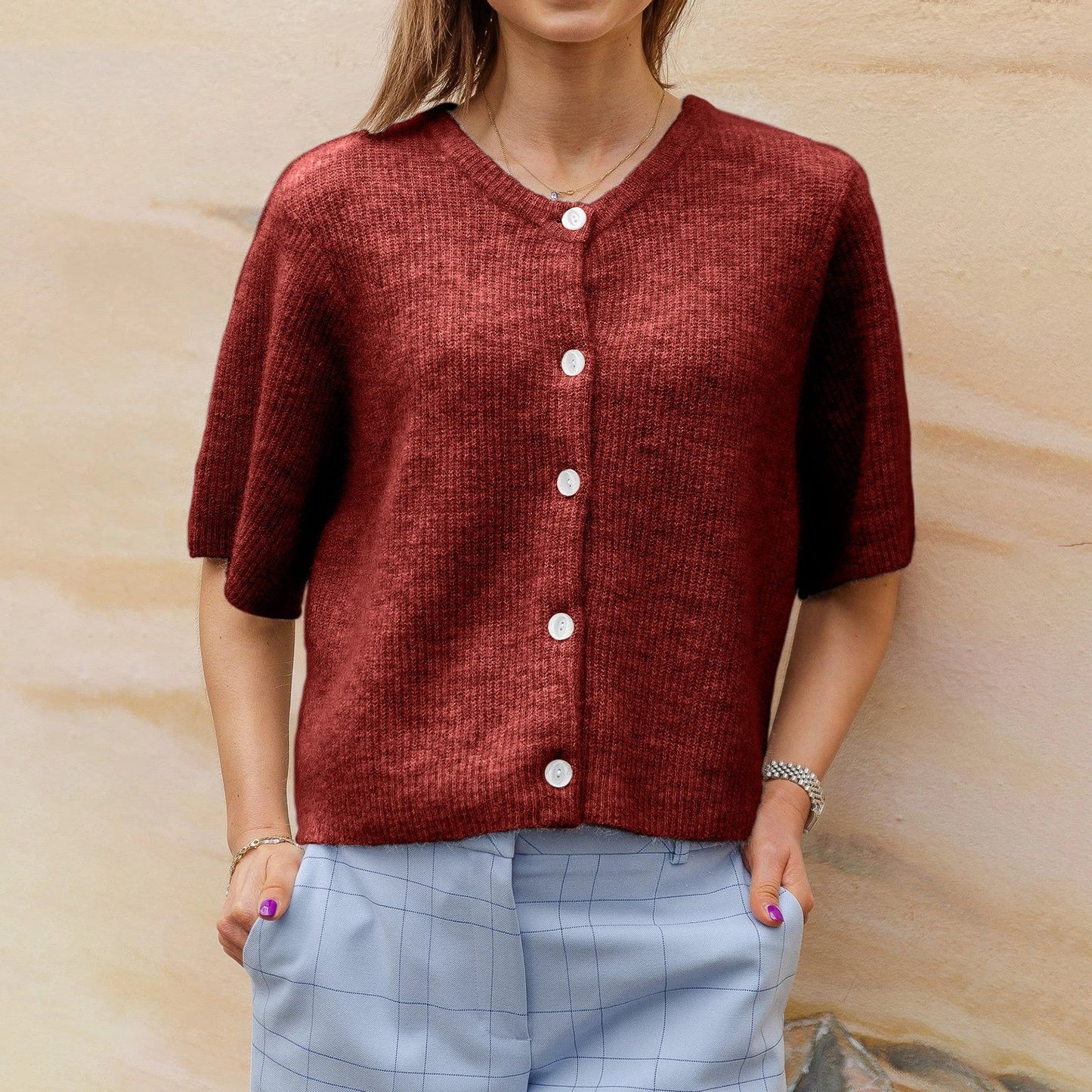 Milia | Streetwear vest met korte mouwen en ronde hals - Fashion Lab