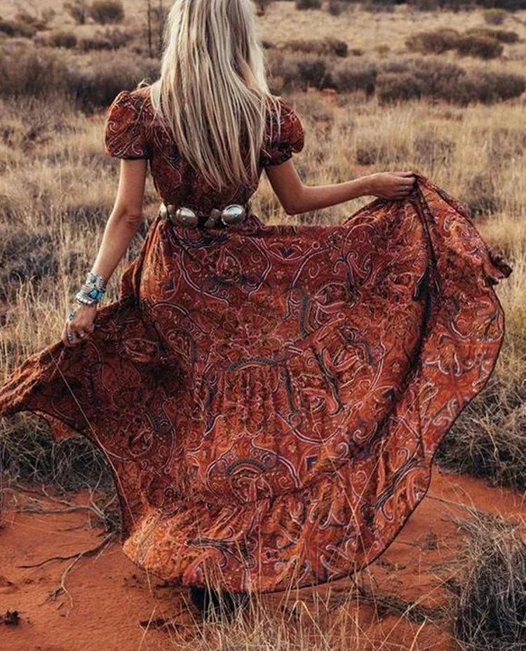 Naphisa | Bohemian Maxi Jurk Met Split - Fashion Lab