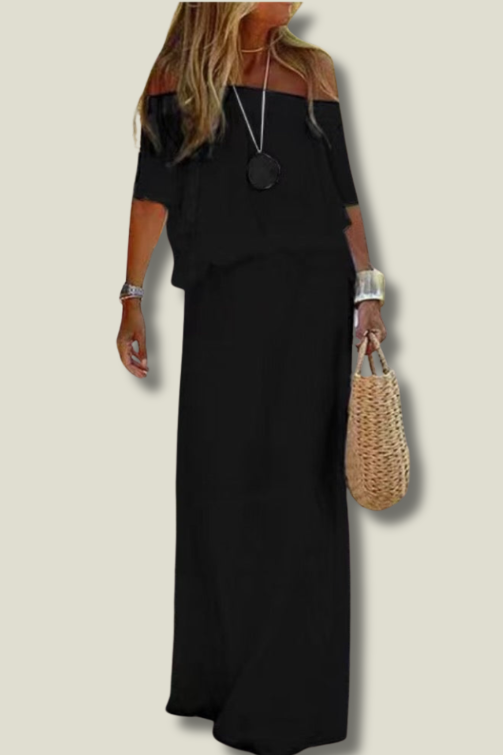 Natalia | Stijlvolle Zomerjurk Met Blote Schouders - Fashion Lab