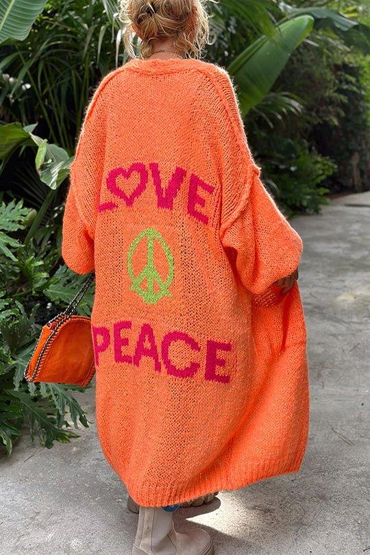 Dunya | Vintage Oversized Love En Peace Cardigan - Fashion Lab