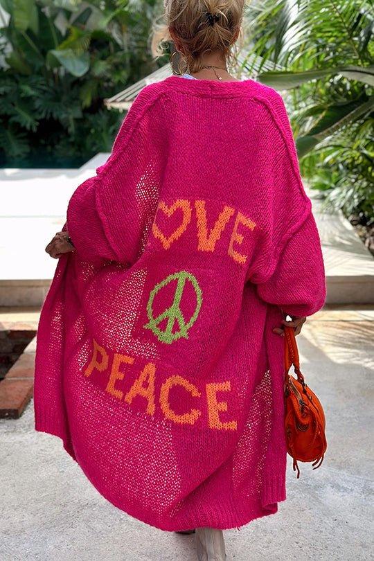 Dunya | Vintage Oversized Love En Peace Cardigan - Fashion Lab