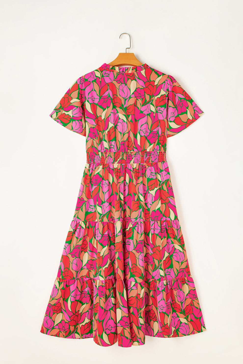 Pamela | Maxi Jurk Met Bloemenprint En Korte Mouwen - Fashion Lab